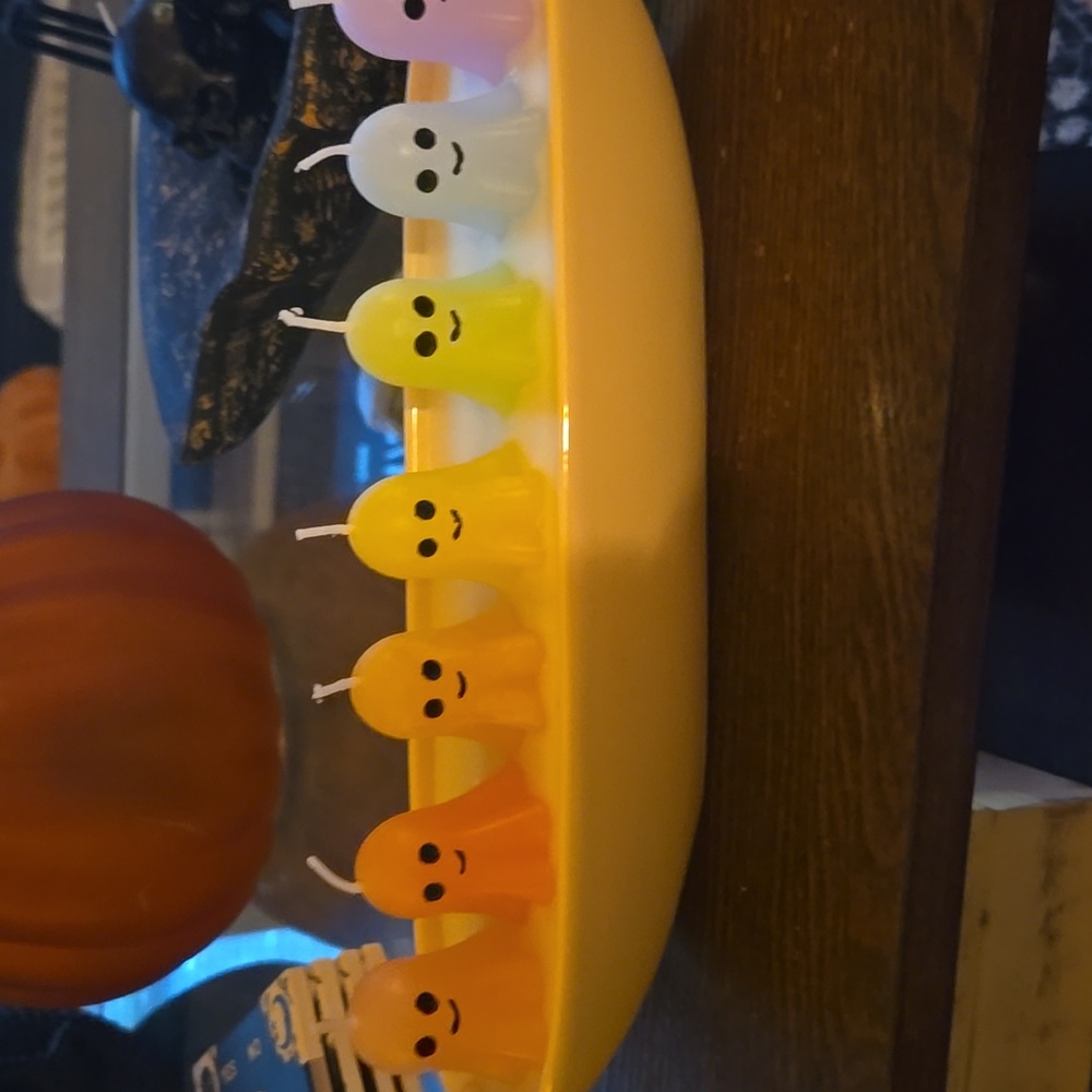 Colorful Ghost Candles Set for Halloween Parties